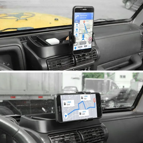 Vista 2 de Hoolcar Soporte de radio multifuncional Walkie Talkie para teléfono celular 1997-2006 Jeep Wrangler TJ accesorios, negro