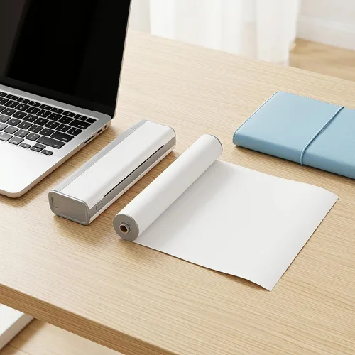 Vista 5 de 2 rollos de papel de impresora compatible con HPRT MT810, hoja térmica A4 de secado rápido, papel térmico directo imprimible para oficina en casa