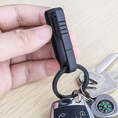 Vista 6 de TISUR Llavero con clip para cinturón, mosquetón de titanio con llavero desmontable para cinturón de trabajo, regalo para hombres y mujeres, anillo