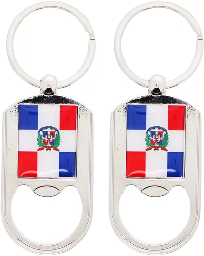Vista 5 de Llavero de bolsillo con abrebotellas de cerveza dominicana - Juego de 2 formas de cerveza