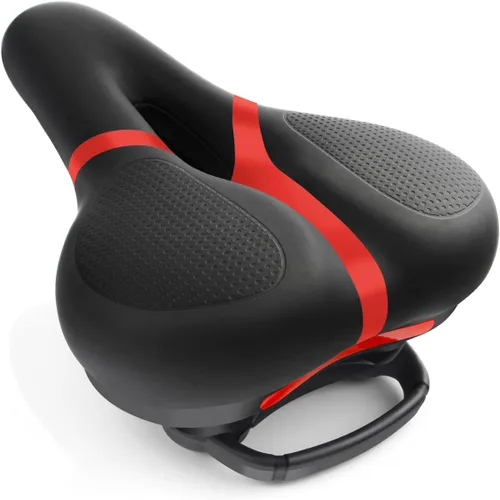 Vista 12 de Reemplazo de asiento de bicicleta, asiento de bicicleta para hombres y mujeres, cómodo sillín de bicicleta ancho con espuma viscoelástica acolchada