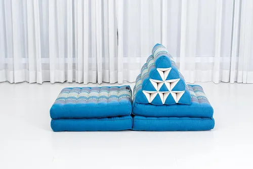 Vista 7 de Leewadee Cómodo colchón japonés de suelo, cama tailandesa con cojín triangular, colchón futón, tapete de masaje tailandés extra largo, 89 x 20 Sf22