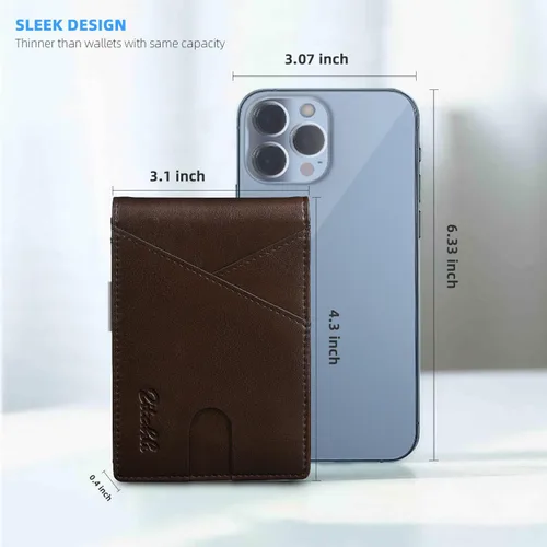 Vista 111 de Zitahli - Billeteras delgadas RFID para hombres, billetera de cuero flexible con clip de dinero, cartera minimalista con bolsillo frontal