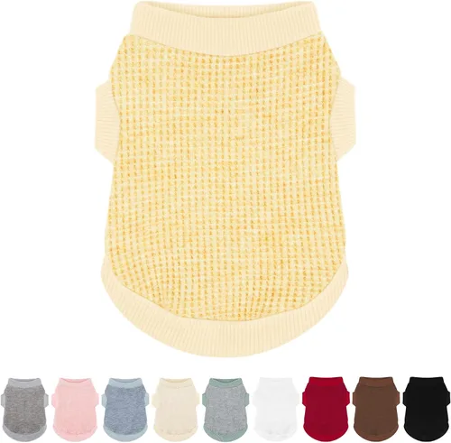 Vista 8 de Camisas para perros acogedoras y funcionales para cachorros pequeños: atuendo beige elástico con diseño fácil de poner, ideal para chihuahuas