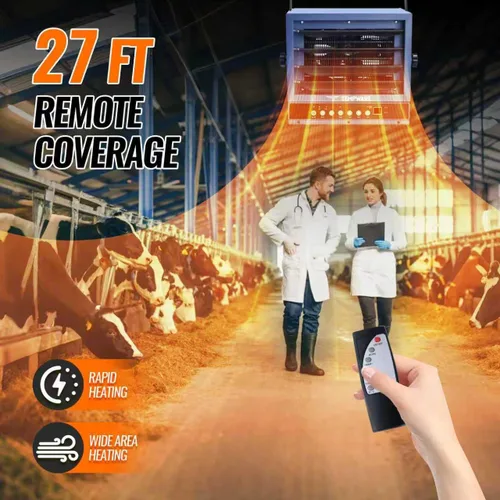 Vista 6 de TEMPWARE Calentador eléctrico de garaje de 7500 W, 240 V con cableado digital de montaje en techo con ventilador forzado con control remoto