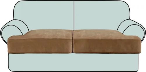 Vista 22 de Fundas de cojín de terciopelo elástico de lujo para sofá, juego de 3 piezas para sofás en forma de T, fundas antideslizantes y lavables, protector