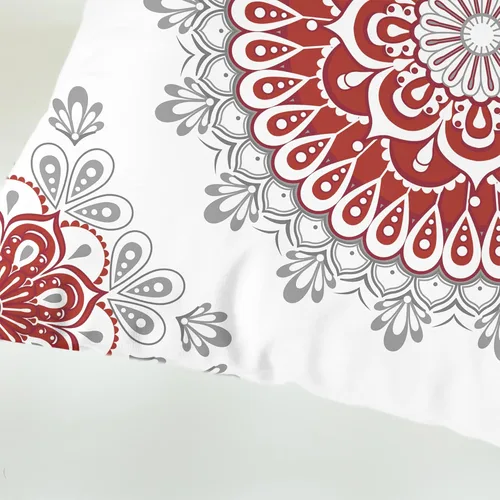 Vista 6 de CaliTime Fundas de Almohadas Decorativas Paquete de 2 Cómodas de Vellón Mandala Dalia Floral Medallón Estilo Brújula Fundas de Cojines para Sofá