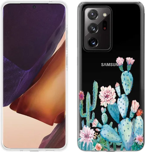 Vista 4 de Funda para Galaxy Note 20 Ultra, Note 20 Ultra para niñas y mujeres, a prueba de golpes, transparente, suave, flexible, TPU delgada, funda