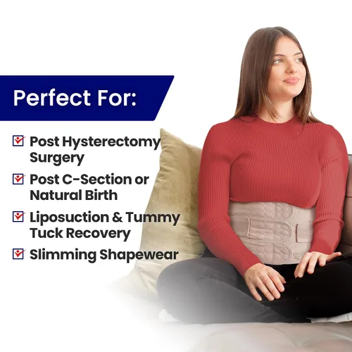 Vista 5 de ARMSTRONG AMERICA Faja abdominal ancha para el vientre XXL + banda posparto para el vientre y envoltura para el vientre, talla XL