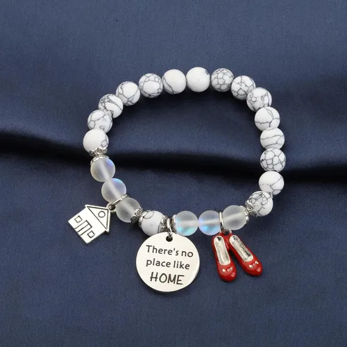 Vista 6 de FUSTMW Pulsera de zapato de mago Oz Dorothy Ruby Regalos Rojo Rubí Zapatillas Joyas Fans Películas Regalos Inspirados Regalos Varita Mágica Charm