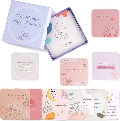Vista 9 de Ariond - Tarjetas de afirmación de New Mama - 31 afirmaciones posparto para nuevas mamás Gift Ready for Baby Showers, Labor, Birth, Maternity