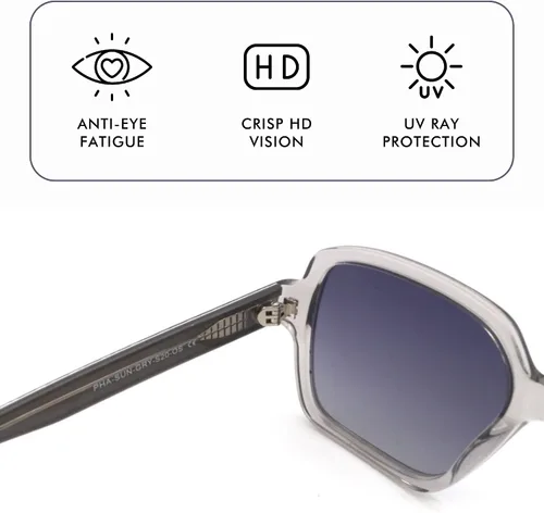 Vista 6 de VONTÉLLE Pharaoh Frames - Lentes de sol cuadrados unisex listos para prescripción