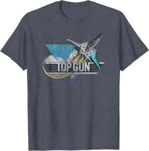 Vista 40 de Top Gun Illustrated F-14 Triangle Art Camiseta, Azul / Patchwork, S Azul Marino