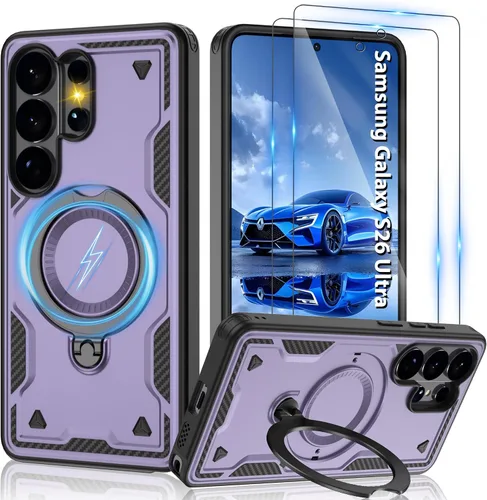 Vista 42 de Gritup fro Funda para Google Pixel 9A, funda protectora magnética de grado militar compatible con Mag-Safe, 2 protectores de pantalla HD, soporte