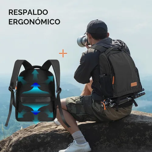 Vista 5 de TARION Mochila de cámara para fotógrafos compacta 15L, TB04 Negro