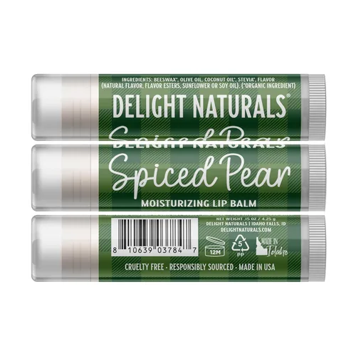 Vista 2 de Delight Naturals Bálsamo labial de pera especiada - Juego de tres