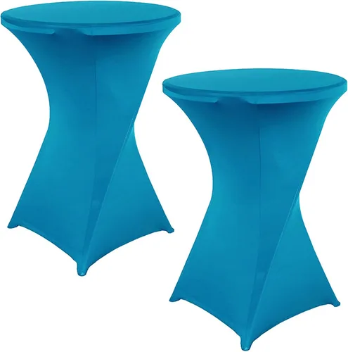 Vista 15 de Jeloris Paquete de 2 manteles redondos de elastano elástico de elastano de 32 x 43 pulgadas, color negro, para bodas, banquetes, eventos, fiestas