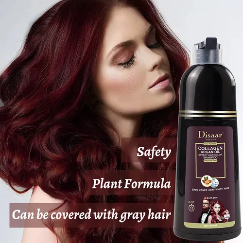 Vista 8 de DISAAR Beauty - Cubierta de champú color gris y blanco, de larga duración, 13.5 fl oz/13.53 fl.oz (rojo burdeos)