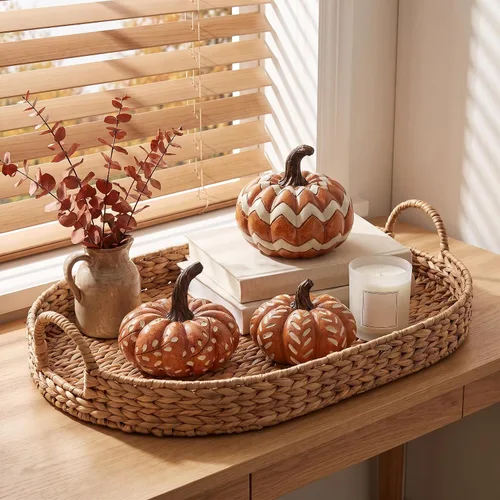 Vista 16 de Briful - Racimo de calabaza de maíz de resina, decoración de otoño de una Calabaza adjunta 3 en 1