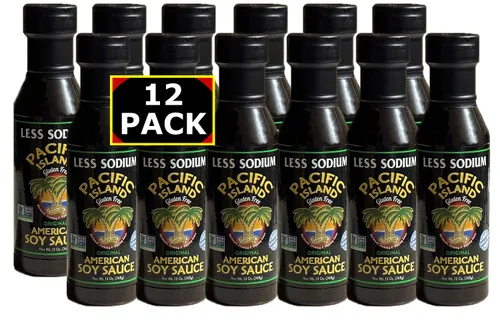 Vista 7 de Pacific Island Salsa de soja fermentada naturalmente, baja en sodio • Sin grasa • Sin gluten • Sin OMG • Sin azúcar • Sin MSG • 13 oz (paquete de 24)