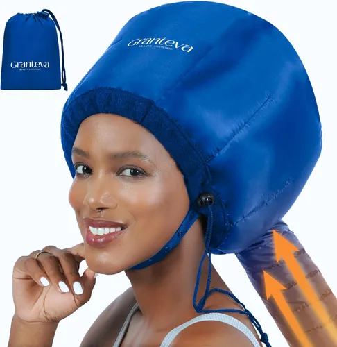 Vista 10 de Secador de pelo con capucha y diadema integrada que reduce el calor alrededor de las orejas y el cuello. Gorro difusor con capucha para rizos