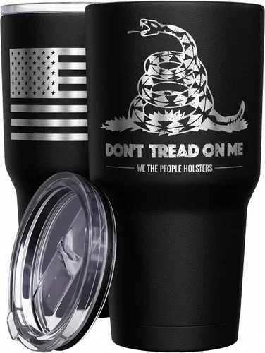 Vista 44 de We The People Holsters - Vaso térmico de 30 onzas, 0% Liberal, Negro