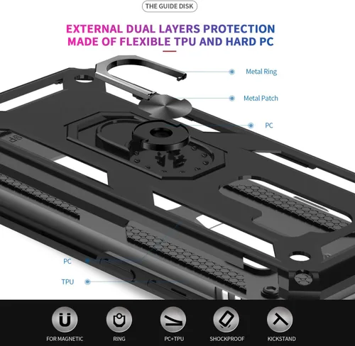 Vista 5 de LeYi Funda para Samsung Galaxy S9 Plus, Galaxy S9+ Plus con [paquete de 2] protector de pantalla curvado 3D, [grado militar] soporte de anillo