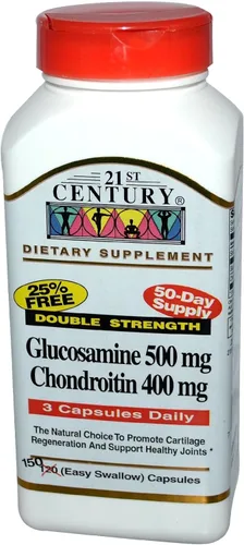 Vista 7 de 21st Century Glucosamina Condroitina 500/400mg - Doble Fuerza, cp 60 Recuento