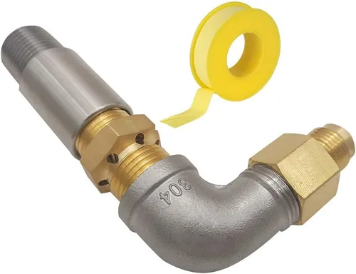 Vista 7 de MENSI Válvula pulverizadora de boquilla mezcladora de aire de 1/2 pulgada para fogata de gas propano en acero inoxidable, latón