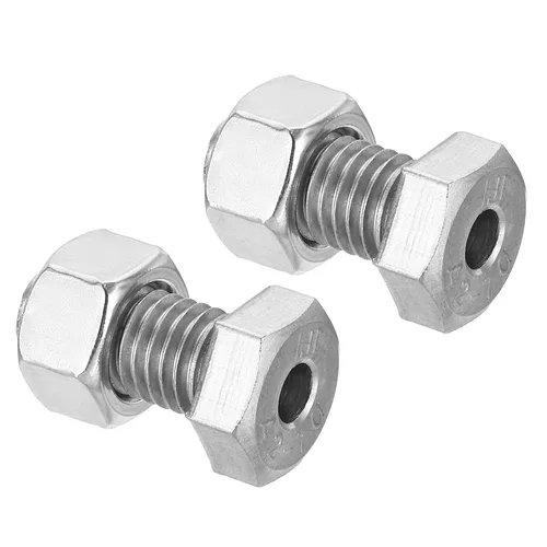 Vista 9 de PATIKIL Tornillo hexagonal externo hueco M12x20mm, 2 juegos de tornillos cilíndricos de rosca de lámpara a través del perno de agujero con tuerca