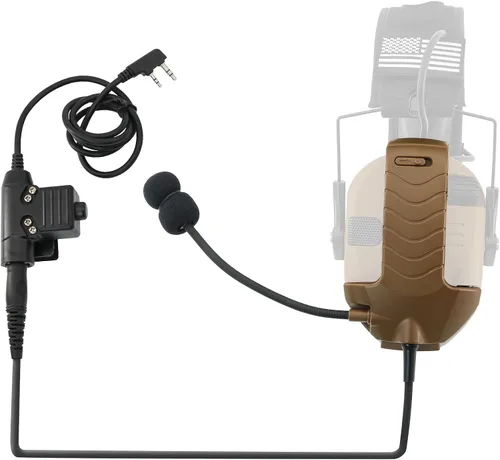 Vista 9 de Micrófono y PTT para Auriculares con Cancelación de Ruido Walkerrazor Airsoft (Negro)