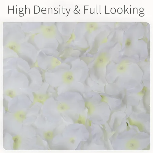 Vista 6 de Inweder Panel de pared de flores, decoración floral blanco marfil, flores falsas, fondo de hortensias artificiales 3D para bodas, fiestas, 6 piezas