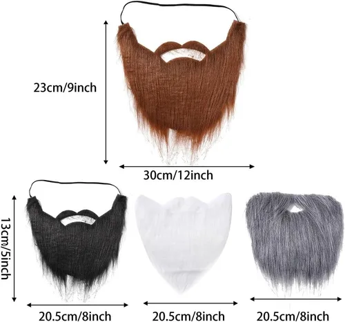 Vista 8 de 8 piezas de barba falsa de Halloween barba falsa bigote falso bigote falso para adultos niños disfraces suministros de fiesta de Halloween