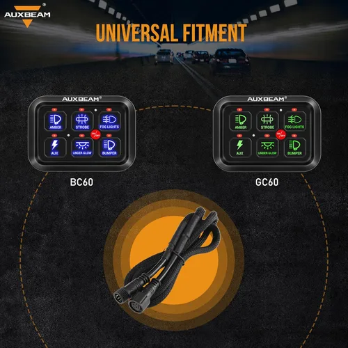 Vista 4 de Auxbeam Arnés de cableado de extensión para panel de interruptores de 6 vías BC60, GC60, línea de cable extendida del controlador de interruptores