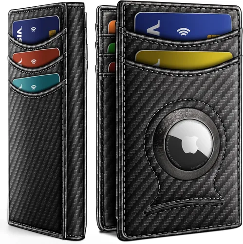 Vista 17 de BULLIANT Billetera Airtag para hombre, delgada con clip para dinero, cierre magnético, 12 tarjetas en el bolsillo frontal, bloqueo RFID