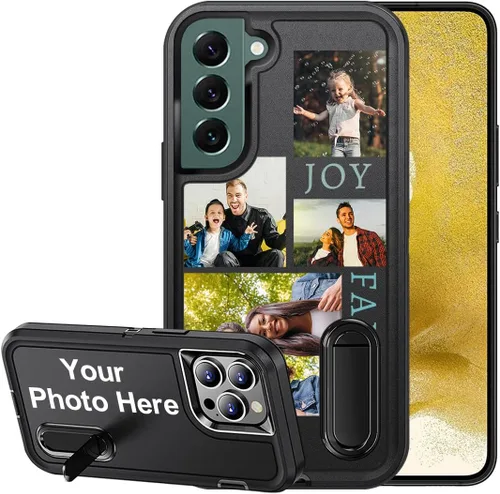 Vista 26 de Funda de teléfono personalizada para Samsung Galaxy S22 5G, funda con soporte incorporado/función atril, cubierta de protección resistente a