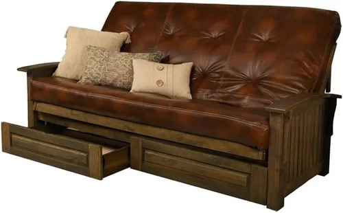 Vista 16 de Kodiak Furniture Washington - Marco de futón tamaño Queen con cajones de almacenamiento, marco de futón de madera con colchón incluido en color azul