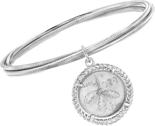 Vista 3 de Ross-Simons Italian Sterling Silver Lira Coin Triple Bangle Bracelet