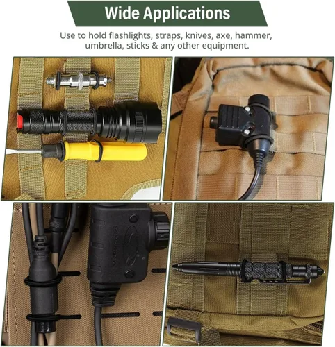 Vista 7 de Cinta elástica de cinchas multiusos para mochilas, accesorios tácticos para mochila MOLLE, equipo táctico EDC