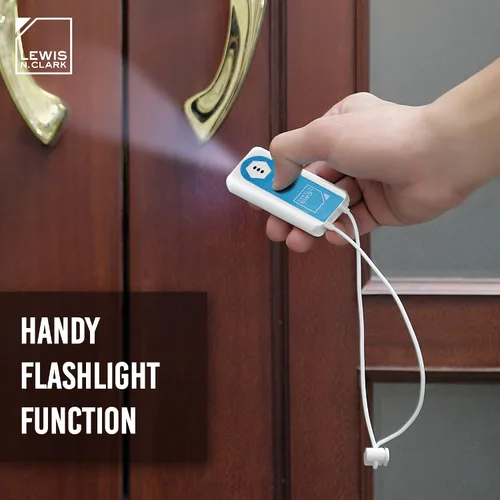 Vista 5 de Lewis N Clark Alarma de puerta de viaje + protector de ventana, sistema de seguridad portátil para el hogar, funciona con pilas para hotel