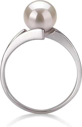 Vista 4 de Jenna - Anillo de perlas cultivadas de plata de ley 925 de 7 a 0.315in, color blanco