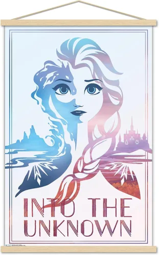 Vista 19 de Trends International Disney Frozen 2 - Póster de pared con texto en inglés "Into the Unknown", 14.725 x 22.375 pulgadas, versión enmarcada de madera