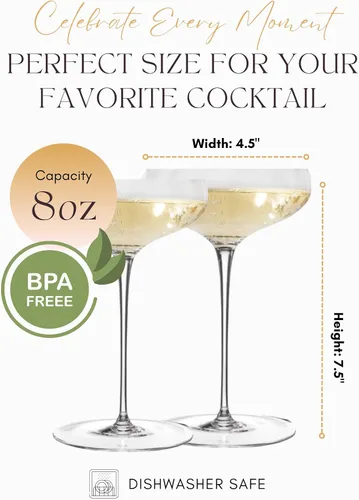 Vista 5 de Sister.ly Drinkware Opulent - Copas de cóctel redondeadas – Juego de 4, 8 onzas – Elegante cristalería acanalada para cócteles y mixología