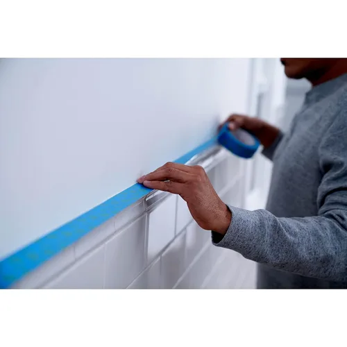 Vista 11 de Scotch Blue Sharp Lines - Cinta de pintura multisuperficie, 1.41 pulgadas x 60 yardas, 3 rollos, cinta de pintura azul que protege superficies y se
