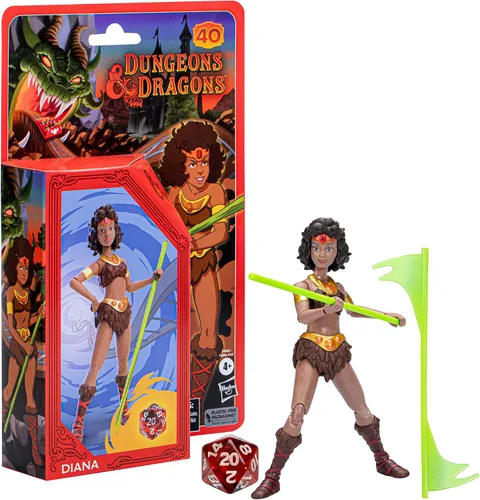 Vista 9 de Mazmorras y Dragones Clásicos de Dibujos Animados Figura de Acción Diana la Acróbata de 6 Pulgadas de Escala, Dibujo Animado D&D de los 80s, Incluye