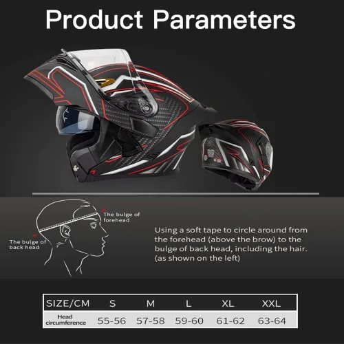 Vista 5 de Casco de motocicleta Bluetooth modular, casco moto plegable con visera interior, visera solar, doble lente de seguridad, casco aprobado por DOT