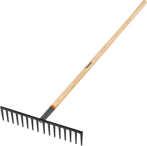 Vista 6 de Truper 31353 Tru Built - Rastrillo de arco soldado con 14 dientes, mango de madera