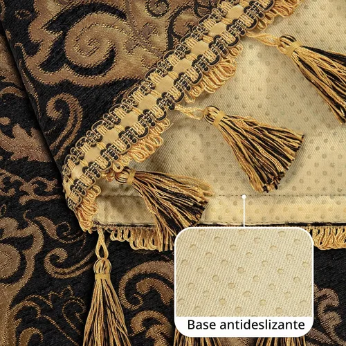 Vista 3 de Loom and Mill Juego de 2 Fundas de Lujo para Reposabrazos de Sofá, Antideslizante de Felpilla Gruesa de Damasco, Funda para Brazos de Sofá Protector
