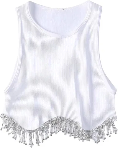 Vista 3 de VESNIBA Camisetas activas para mujer, camisetas sin mangas, ajustadas, color ombligo sexy, sexy, blusa de mujer
