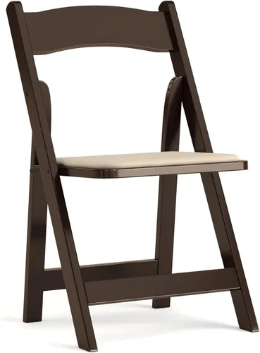 Vista 20 de HERCULES™ silla plegable de madera blanca, con asiento acolchado, Vidrio, Negro